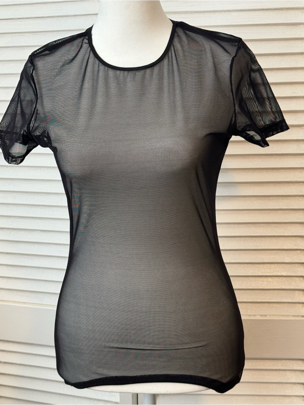 Sheer Mesh Short Sleeve top Fairy Grunge Goth Rave Whimsigoth Emo Women’s size L